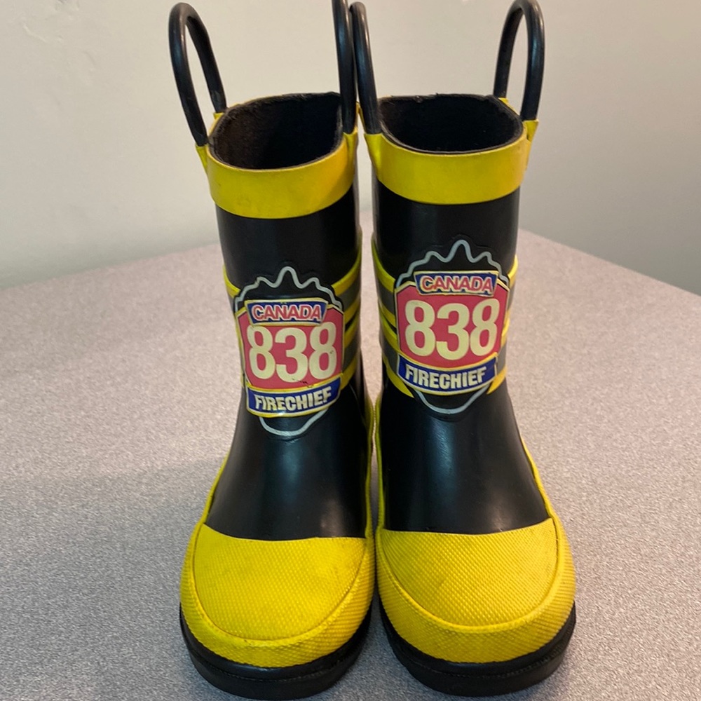 Rubber Boots - Fire Chief Toddler rain boots  Size 6